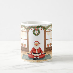 ヨガクリスマスサンタクロースのポーズ コーヒーマグカップ