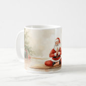 ヨガクリスマスサンタクロースのポーズ コーヒーマグカップ (正面左)