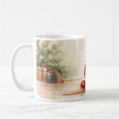 ヨガクリスマスサンタクロースのポーズ コーヒーマグカップ (左)