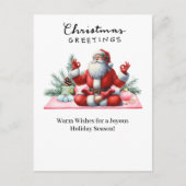 ヨガクリスマスサンタクロースのポーズ シーズンポストカード (正面)