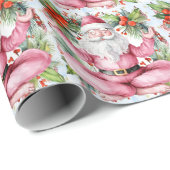 ヨガクリスマスサンタクロースインストラクター ラッピングペーパー (ロールコーナー)