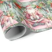 ヨガクリスマスサンタクロースインストラクター ラッピングペーパー (ロールコーナー)