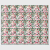 ヨガクリスマスサンタクロースインストラクター ラッピングペーパー (フラット)