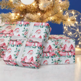 ヨガクリスマスサンタクロースインストラクター ラッピングペーパー