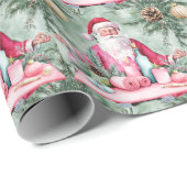 ヨガクリスマスサンタクロースインストラクター ラッピングペーパー (ロールコーナー)