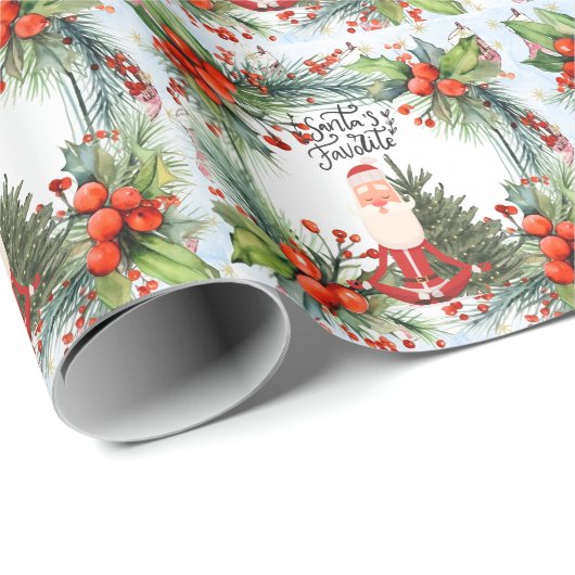 ヨガクリスマスサンタクロースインストラクター ラッピングペーパー (ロールコーナー)