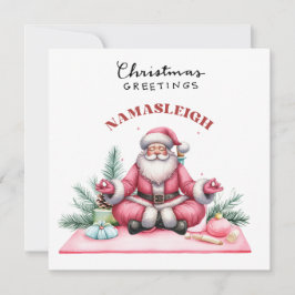 ヨガクリスマスサンタクロースポーズパーティの招待状 シーズンカード