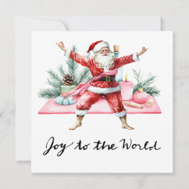 ヨガクリスマスサンタクロースポーズパーティの招待状 シーズンカード
