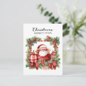 ヨガクリスマスサンタクロースポーズパーティー シーズンポストカード (スタンド正面)