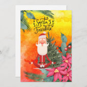 ヨガクリスマスサンタクロースポーズ付きヨガホリデイ シーズンカード (正面/裏面)