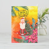 ヨガクリスマスサンタクロースポーズ付きヨガホリデイ シーズンカード (スタンド正面)