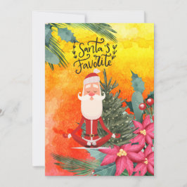 ヨガクリスマスサンタクロースポーズ付きヨガホリデイ シーズンカード