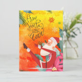 ヨガクリスマスサンタクロースポーズ付きヨガホリデイ シーズンカード (スタンド正面)