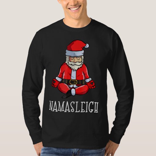 ヨガクリスマスナマスレイサンタめい想 Tシャツ (正面)