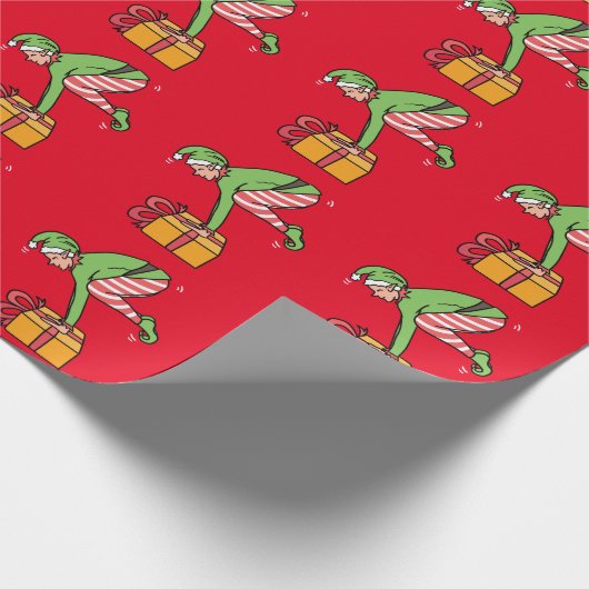 ヨガクリスマス小妖精や小人ポーズ ラッピングペーパー (角)