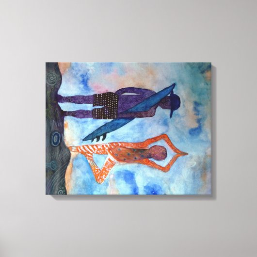 ヨガクールサーフサンセット独身のプリント キャンバスプリント (正面)