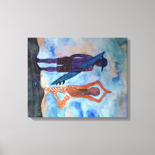 ヨガクールサーフサンセット独身のプリント キャンバスプリント (正面)