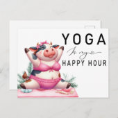 ヨガコー  私の幸せな時間 女性のヨガポーズ ポストカード (正面/裏面)