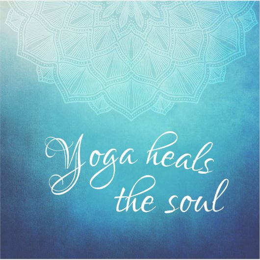 ヨガサウルとブルー文字 シール (正面)