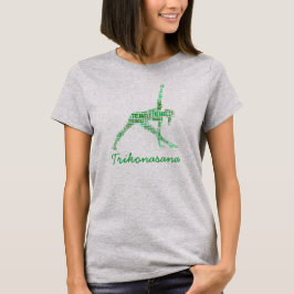 ヨガサンカポーズトリコナサナinグリーン tシャツ