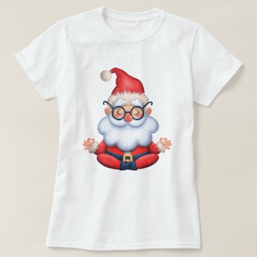 ヨガサンタのクリスマスTシャツ Tシャツ (デザイン正面)