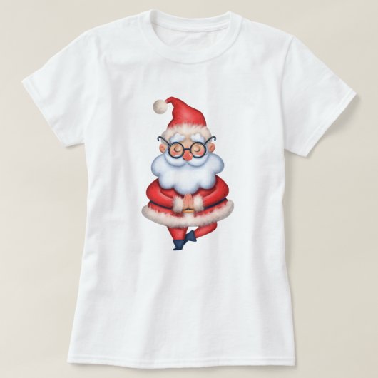 ヨガサンタのクリスマスTシャツ Tシャツ (デザイン正面)