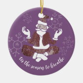ヨガサンタを吸う季節パーソナライズされた セラミックオーナメント (正面)
