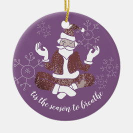 ヨガサンタを吸う季節パーソナライズされた セラミックオーナメント