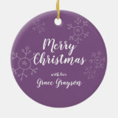 ヨガサンタを吸う季節パーソナライズされた セラミックオーナメント (裏面)