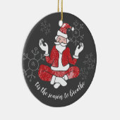 ヨガサンタを吸う季節パーソナライズされた セラミックオーナメント (右)