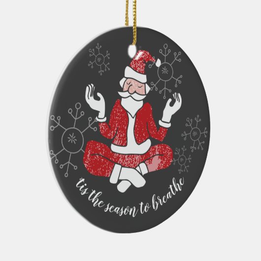 ヨガサンタを吸う季節パーソナライズされた セラミックオーナメント (右)