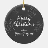 ヨガサンタを吸う季節パーソナライズされた セラミックオーナメント (裏面)