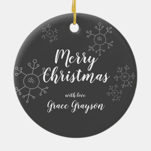 ヨガサンタを吸う季節パーソナライズされた セラミックオーナメント (裏面)