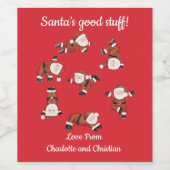 ヨガサンタクリスマスワインラベル ワインラベル (シングルラベル)