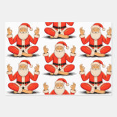 ヨガサンタナマステ瞑想クリスマスホリデー ラッピングペーパーシート (正面)