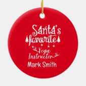ヨガサンタモンキーお気に入りのインストラクタークリスマス セラミックオーナメント (裏面)