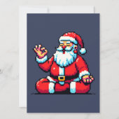 ヨガサンタ8ビットホリデーフィットネスユーモアのあるピクセルアート カード (正面)