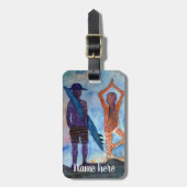 ヨガサーフクールサンセットラゲージタグ ラゲッジタグ (正面縦)