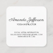 ヨガシッティングロータスブルーレザーマンダラパターン スクエア名刺 (裏面)