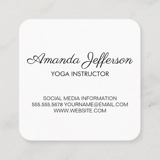 ヨガシッティングロータスブルーレザーマンダラパターン スクエア名刺 (裏面)