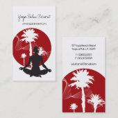 ヨガシルエットトロピカルゼンリゾートパームツリーズサン 名刺 (正面/裏面)