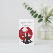 ヨガシルエットトロピカルゼンリゾートパームツリーズサン 名刺 (スタンド正面)