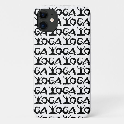 ヨガシルエット白黒 Case-Mate iPhoneケース (裏面)