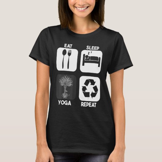 ヨガジムフィットネス瞑想音楽トレーニングエクササイズ Tシャツ (正面)