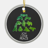 ヨガジンガーブレッドクリスマスホリデー セラミックオーナメント (正面)