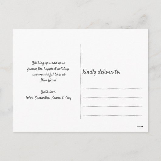 ヨガジンジャーブレッドホリデークリスマスポストカード シーズンポストカード (裏面)