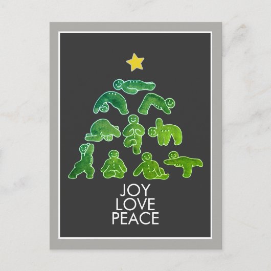 ヨガジンジャーブレッドホリデークリスマスポストカード シーズンポストカード (正面)