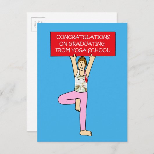 ヨガスクール卒業おめでとう。 案内ポストカード (正面/裏面)