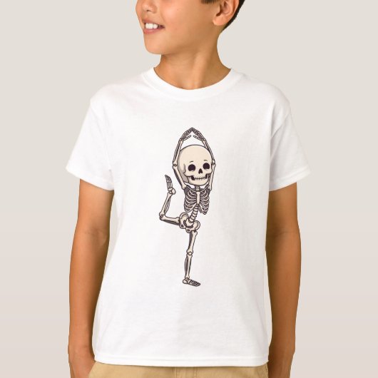 ヨガスケルトンの禅の精神 キッズ Tシャツ (正面)