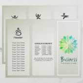 ヨガスタジオの三つ折りパンフレット ロータス フラワーマンダラ (正面/裏面)